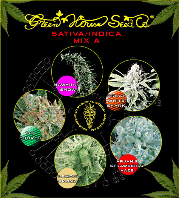 MIX A SATIVA/INDICA (5) 100% GREEN HOUSE